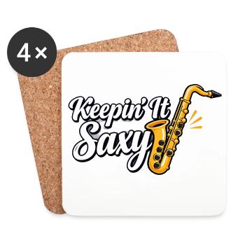 Saxophonist Jazzmusiker Saxophonist Kunst - Untersetzer (4er-Set) - Weiß - Vorne