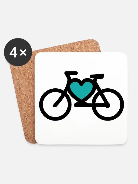 i ike my bike - Coasters (set of 4) - white
