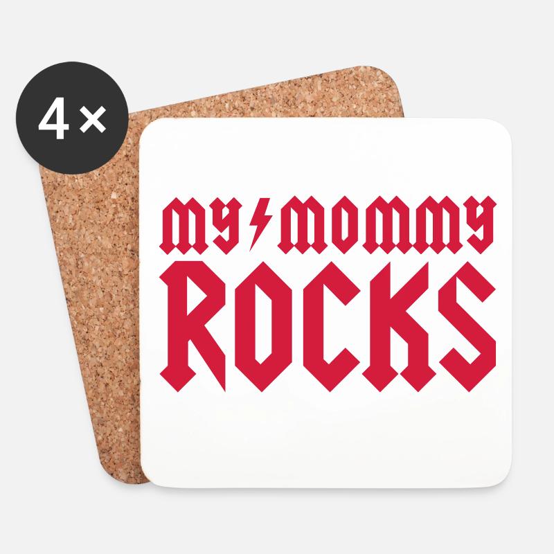 Ma maman roches - Dessous de verre (lot de 4) - blanc