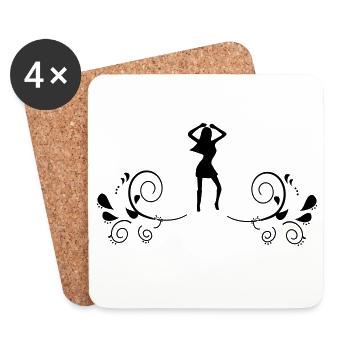 Danseuse aux fleurs - Dessous de verre (lot de 4) - blanc - Devant