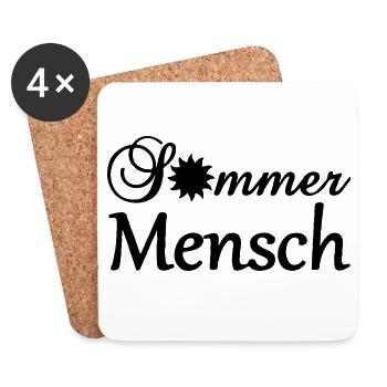 Sommermensch Geschenk - Untersetzer (4er-Set) - Weiß - Vorne