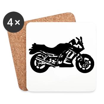 Motorrad , Ninja , Japan , Rennmaschine , (25) - Untersetzer (4er-Set) - Weiß - Vorne
