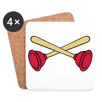 Pömpel crossed - Untersetzer (4er-Set) - Weiß - Vorne