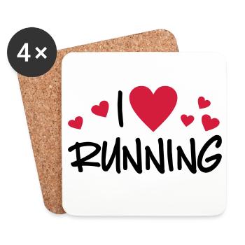 courir - Dessous de verre (lot de 4) - blanc - Devant