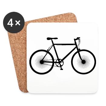 Fahrrad - Bike - Logo - Untersetzer (4er-Set) - Weiß - Vorne