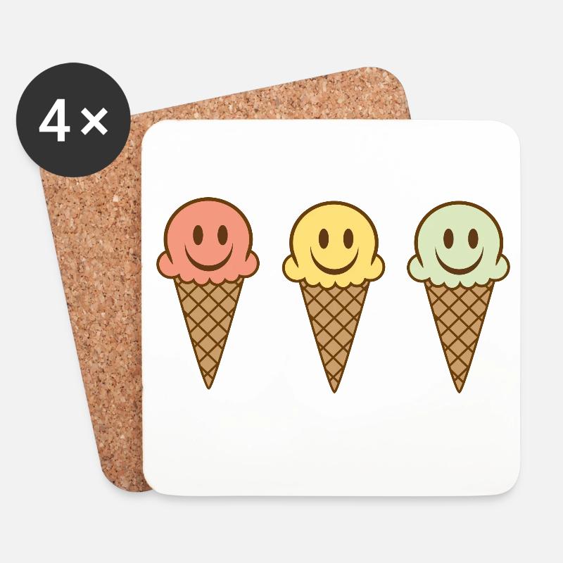 Eis - Untersetzer (4er-Set) - Weiß