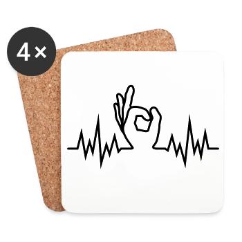 Wave-Finger-Hole - Untersetzer (4er-Set) - Weiß - Vorne