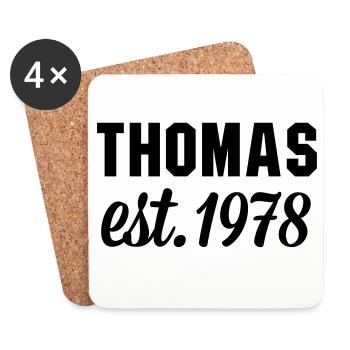 Thomas est 1978 - Untersetzer (4er-Set) - Weiß - Vorne