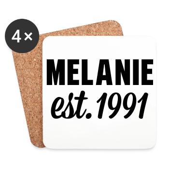 Melanie est 1991 - Untersetzer (4er-Set) - Weiß - Vorne