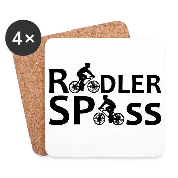 Radler Spaß Fahrrad Radfahrer Rad Fun Geschenk - Untersetzer (4er-Set) - Weiß - Vorne