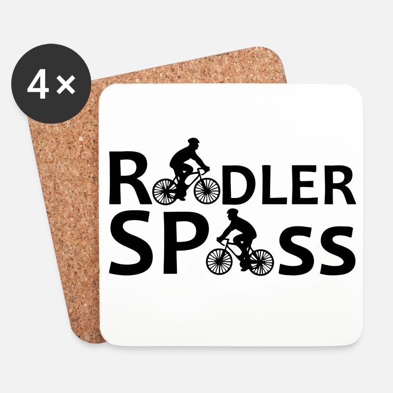 Radler Spaß Fahrrad Radfahrer Rad Fun Geschenk - Untersetzer (4er-Set) - Weiß