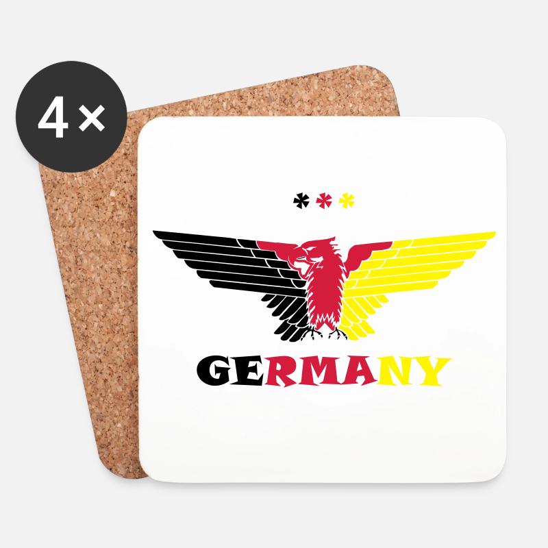 Deutschland Adler Germany colored - Untersetzer (4er-Set) - Weiß