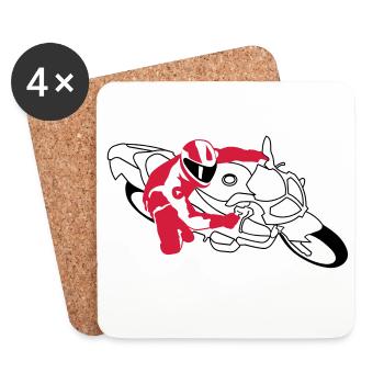 Motorrad - Untersetzer (4er-Set) - Weiß - Vorne