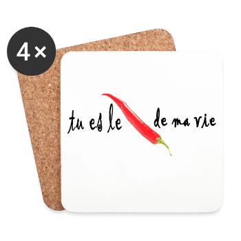 Piment Rouge Fort Piquant - Dessous de verre (lot de 4) - blanc - Devant