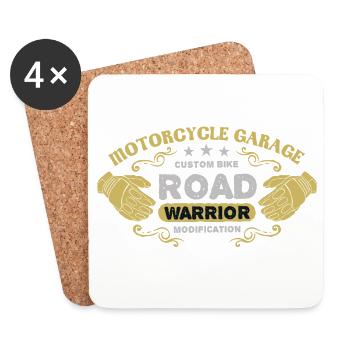 Motocyclistes - Dessous de verre (lot de 4) - blanc - Devant