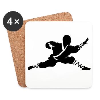 Kung fu Shaolin - Dessous de verre (lot de 4) - blanc - Devant