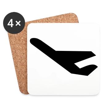 plane - Coasters (set of 4) - white - Front