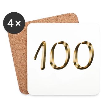 100 ans d'or 100ème anniversaire - Dessous de verre (lot de 4) - blanc - Devant
