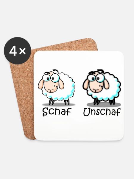 Schaf - Untersetzer (4er-Set) - Weiß