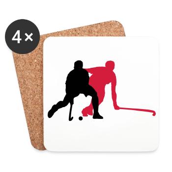 hockey sur gazon - Dessous de verre (lot de 4) - blanc - Devant