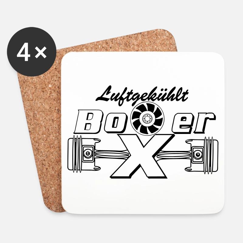 Boxermotor, Boxer, Motor, Luftgekühlt (25) - Untersetzer (4er-Set) - Weiß