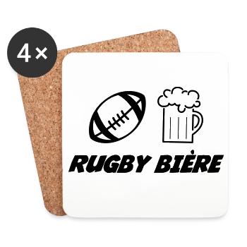 Rugby - Dessous de verre (lot de 4) - blanc - Devant