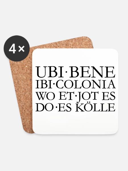 UBI BENE IBI COLONIA Kölsch Köln Design - Untersetzer (4er-Set) - Weiß