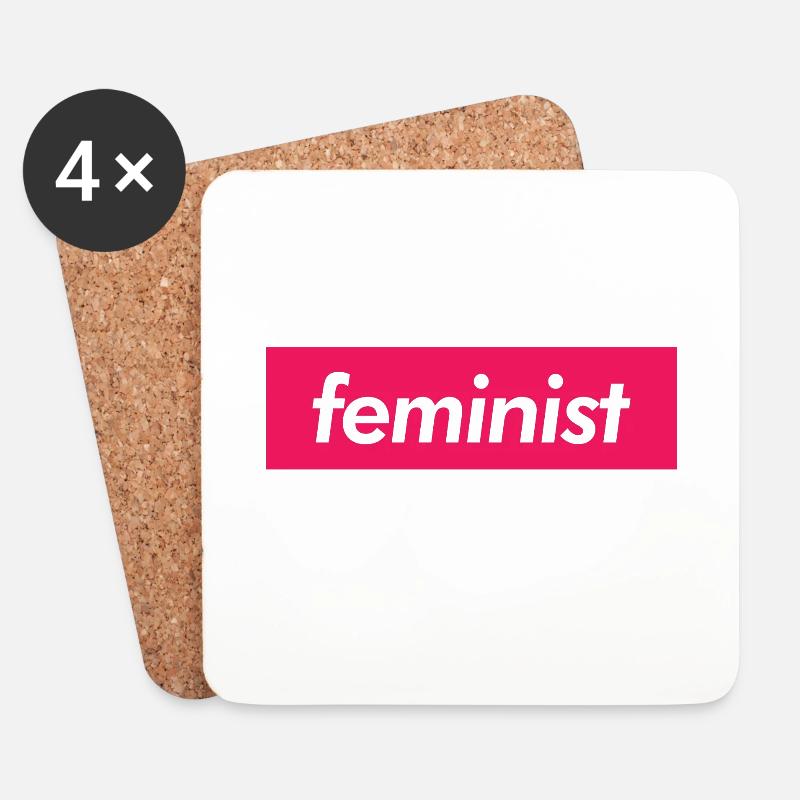 feminist - Untersetzer (4er-Set) - Weiß