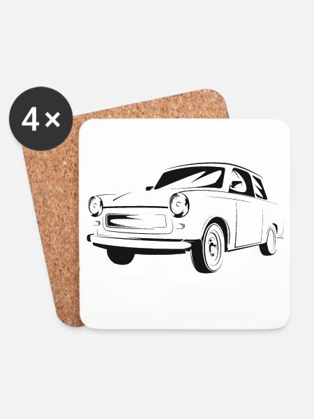  601 ddr geschichte symbol trabi oldtimer - Untersetzer (4er-Set) - Weiß