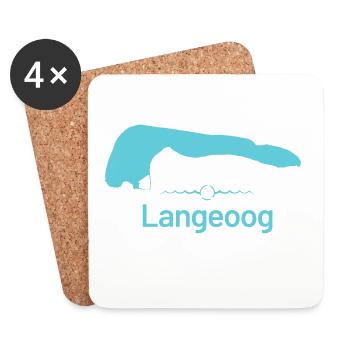 Langeoog | Carte de conception - Dessous de verre (lot de 4) - blanc - Devant