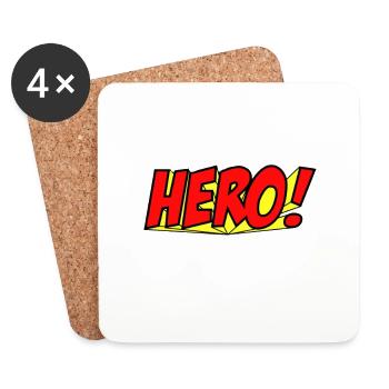 Superhelden Comics Geschichte Illustration - Untersetzer (4er-Set) - Weiß - Vorne