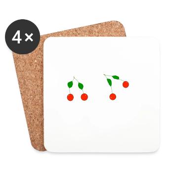 cherries - Coasters (set of 4) - white - Front