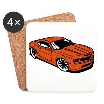 Sportwagen camaro - Untersetzer (4er-Set) - Weiß - Vorne