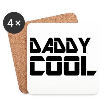 Geometric Line Art Daddy Cool - Coasters (set of 4) - white - Front