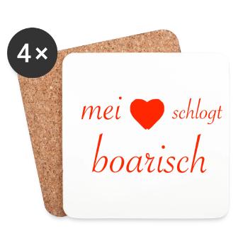 mei herz schlogt boarisch - Untersetzer (4er-Set) - Weiß - Vorne