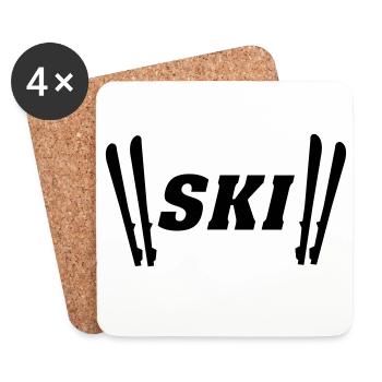 Skis - Coasters (set of 4) - white - Front