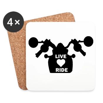 Motorrad mein Leben, meine Liebe, Motorradfahren - Untersetzer (4er-Set) - Weiß - Vorne