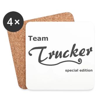 Trucker Team - Untersetzer (4er-Set) - Weiß - Vorne