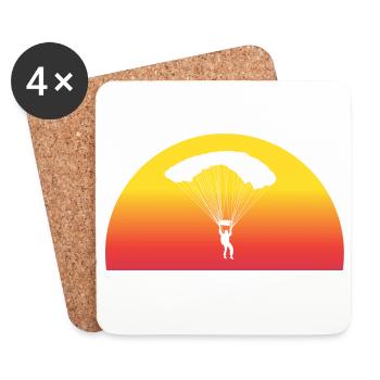Adventurous Skydive Sunset - Coasters (set of 4) - white - Front