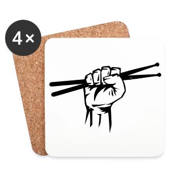 Drumstick Drums Drummer Music - Coasters (set of 4) - white - Front