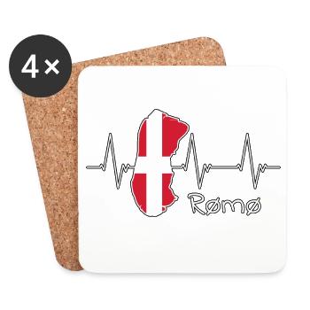 Rømø Römö Denmark Denmark Island Design - Coasters (set of 4) - white - Front