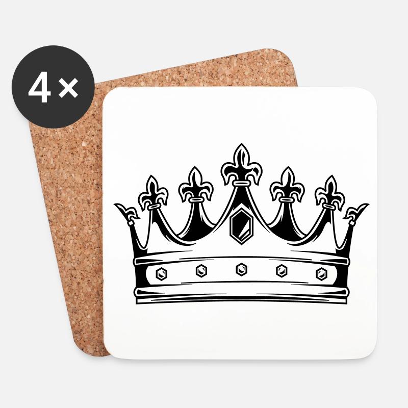 krone symbol - Untersetzer (4er-Set) - Weiß