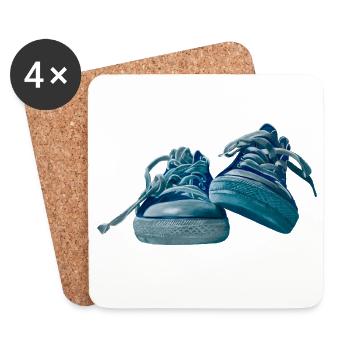 Blue sneaker design - Coasters (set of 4) - white - Front