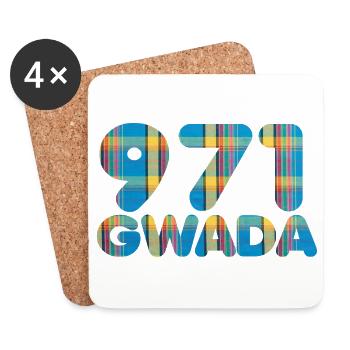 971 GWADA - Dessous de verre (lot de 4) - blanc - Devant