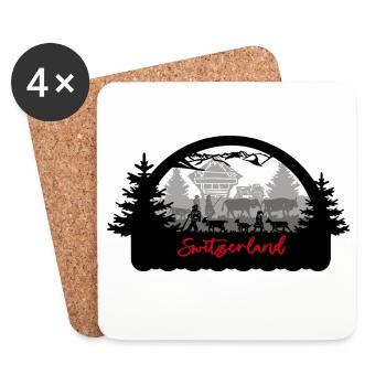 Silhouette Suisse - Dessous de verre (lot de 4) - blanc - Devant
