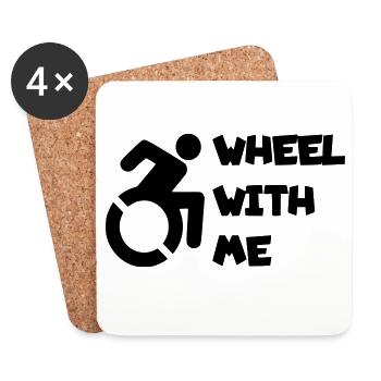 Rollen Sie mit mir in meinem Rollstuhl * - Untersetzer (4er-Set) - Weiß - Vorne