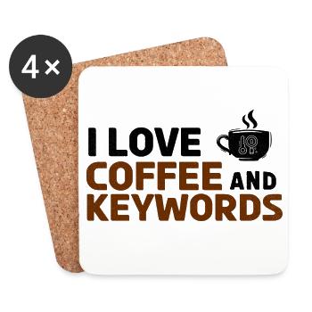 Coffee Keywords Typo - Untersetzer (4er-Set) - Weiß - Vorne