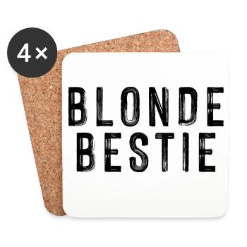 Blonde Bestie für temperamentvolle Blondinen - Untersetzer (4er-Set) - Weiß - Vorne