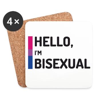 Hallo, ich bin bisexuell - Untersetzer (4er-Set) - Weiß - Vorne