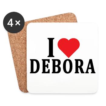 T-Shirt Ich liebe Debora T-Shirt Geschenkidee - Untersetzer (4er-Set) - Weiß - Vorne